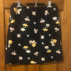 LOFT Textured Floral Skirt